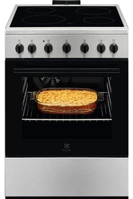 Cuisinière vitrocéramique Electrolux Cuisiniere vitroceramique Modèle LKR620066X Pose libre 60cm Four : 57 litres Noir - Acier inoxydable A