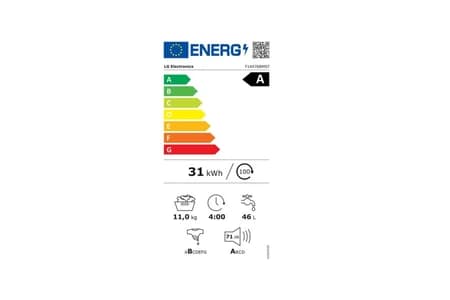 Étiquette énergie — Lave-linge hublot Lg Lave-linge hublot 11kg 1360trs/min F14X76BMST