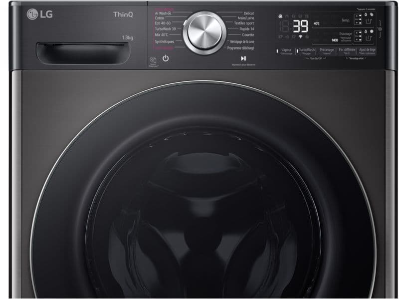 Lave-linge LG F34R92BSTA 13 kg – 1400 tr/min – Classe A – AI DD™ – Inox — vue 4