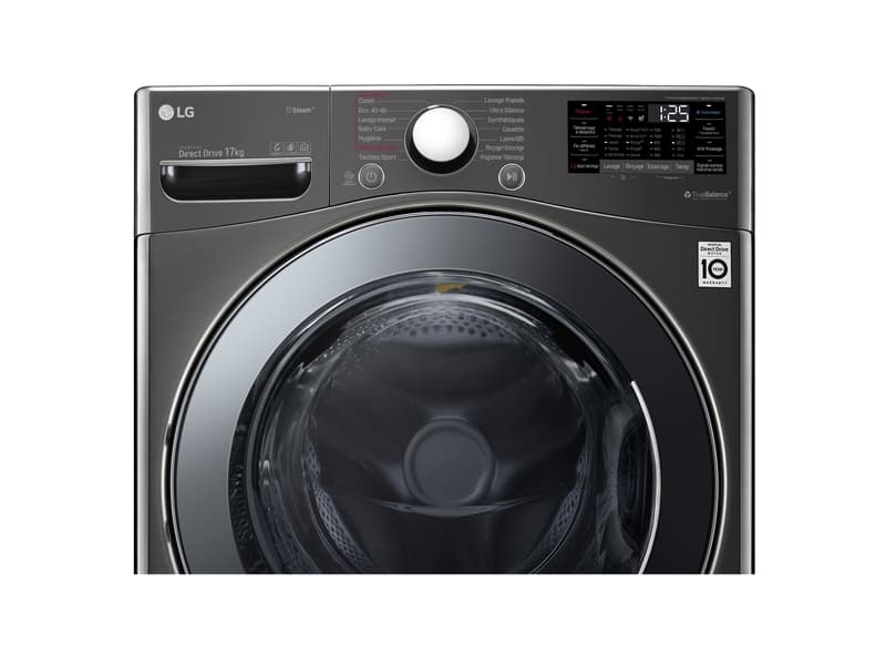 Lave-linge LG F71P12BS – 17 kg, 1100 tr/min, Noir — vue 2