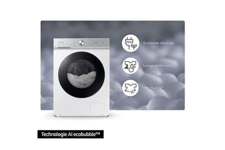 Lave-linge hublot Samsung WW11DB7B94GB ECOBUBBLE — vue 3