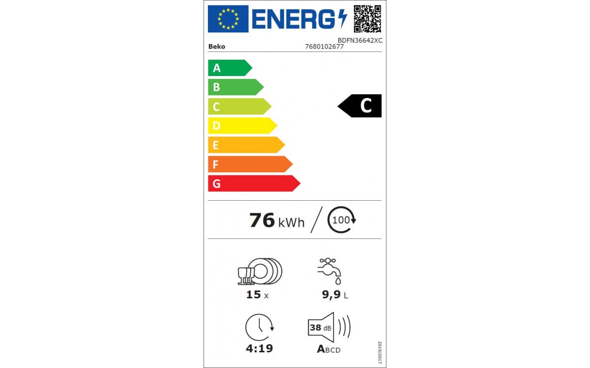 Lave-vaisselle Beko BDFN36642XC 60 cm Inox – 15 couverts – Classe C — vue 4