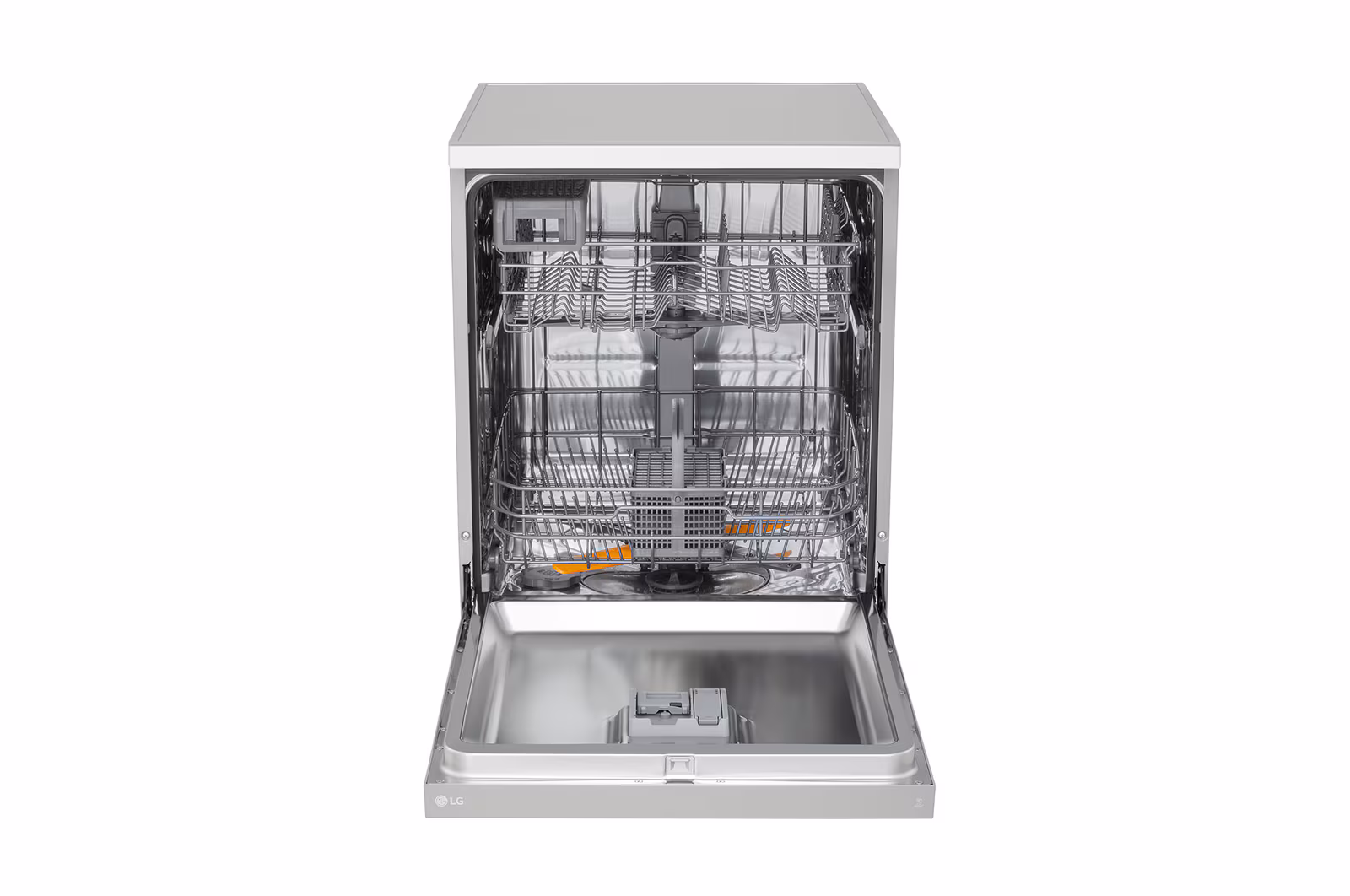 Lave‑vaisselle LG DF142FV – 14 couverts, QuadWash™, Inverter Direct Drive, inox antih­-empreintes, pose libre — vue 4