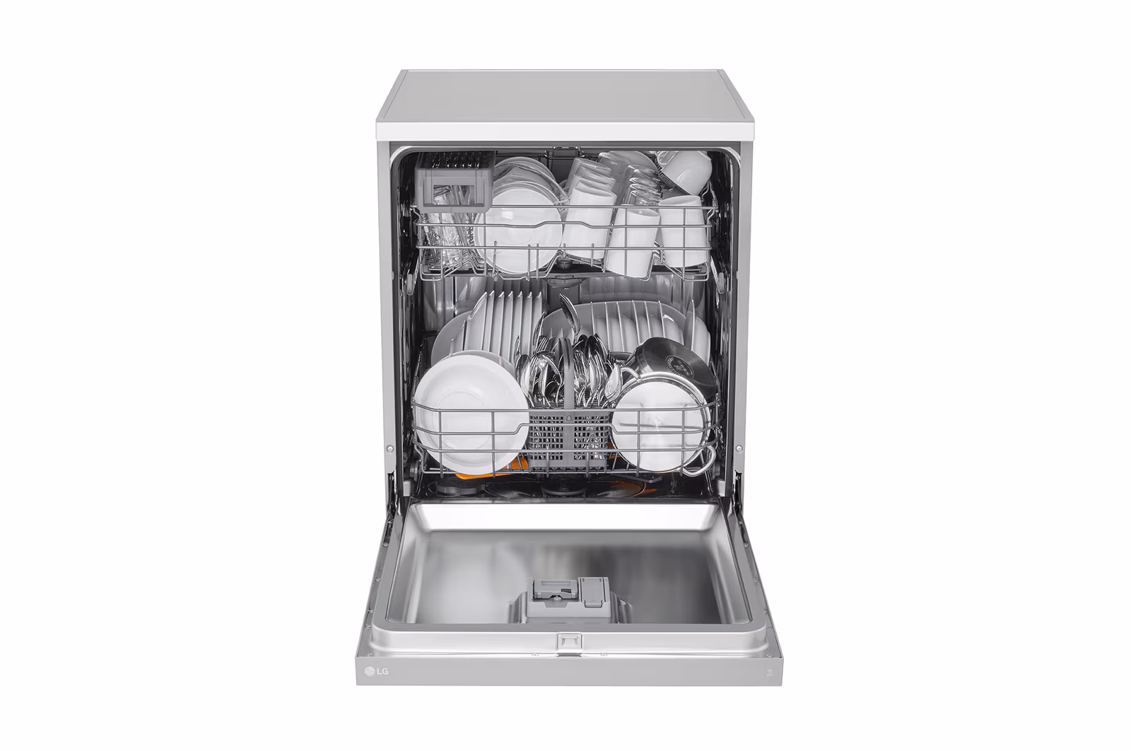 Lave‑vaisselle LG DF142FV – 14 couverts, QuadWash™, Inverter Direct Drive, inox antih­-empreintes, pose libre — vue 5