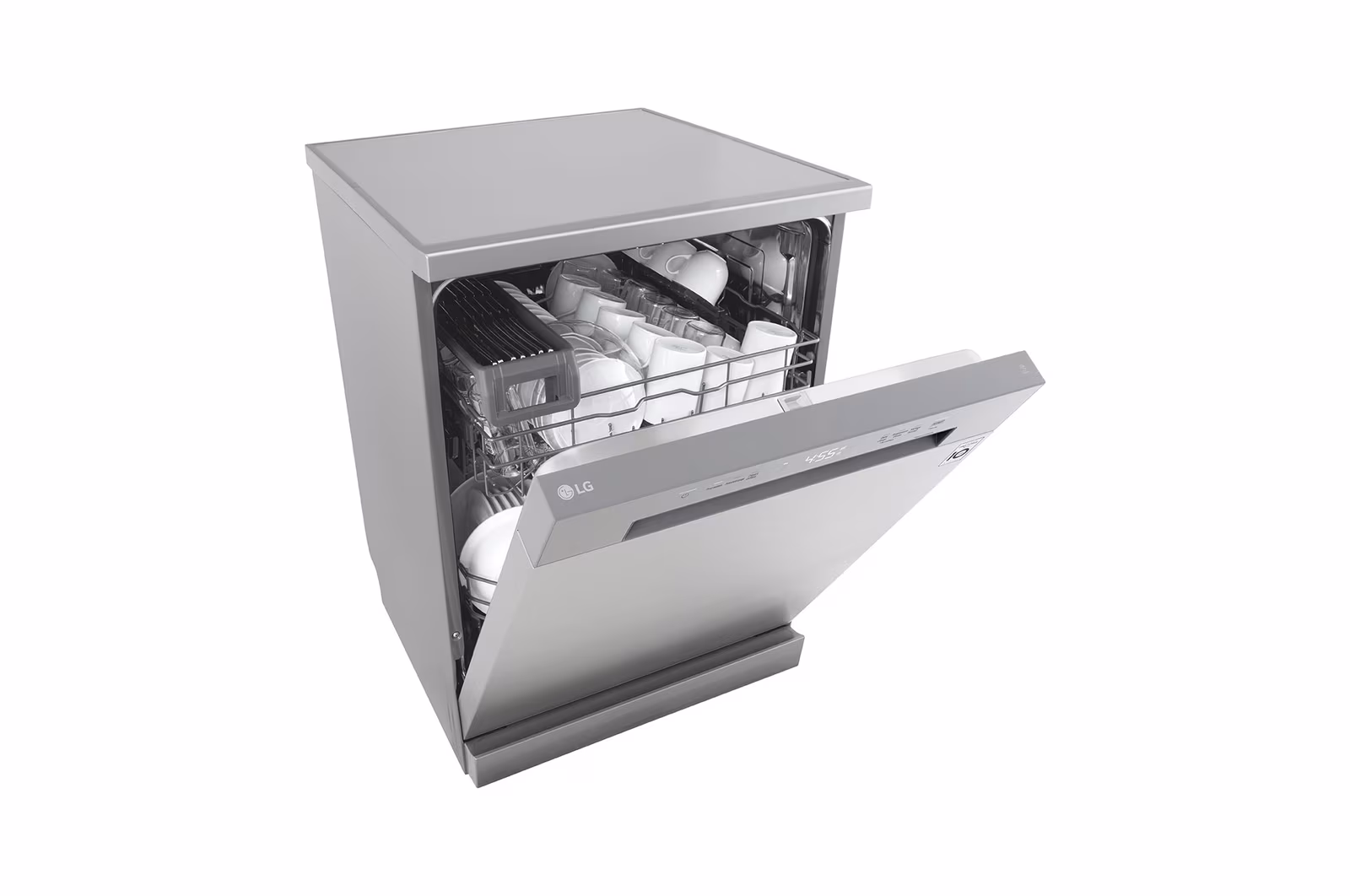 Lave‑vaisselle LG DF142FV – 14 couverts, QuadWash™, Inverter Direct Drive, inox antih­-empreintes, pose libre — vue 7