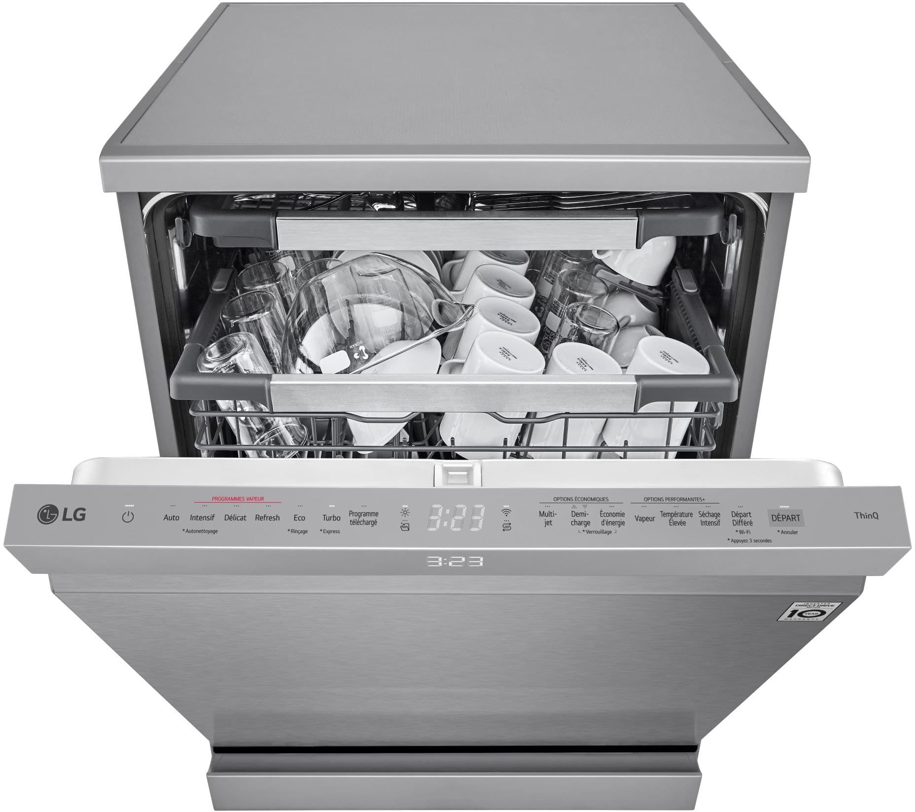 Lave‑vaisselle LG DF587HVS 60 cm – 14 couverts – QuadWash & TrueSteam – Inox Pose libre — vue 2