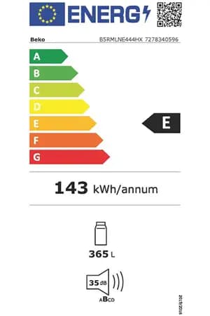 Étiquette énergie — Réfrigérateur 1 porte 365L No Frost