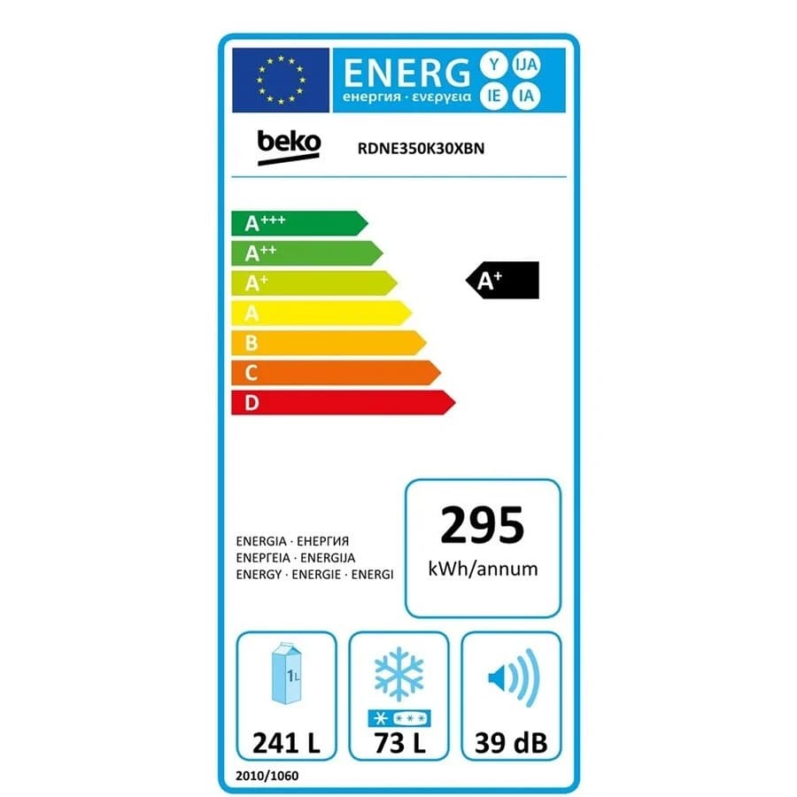 Étiquette énergie — Réfrigérateur 2 portes 313L