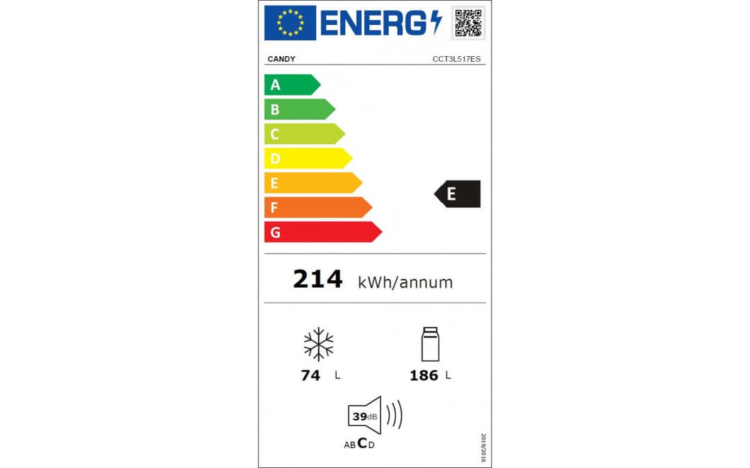 Étiquette énergie — Réfrigérateur City Combi CCT3L517ES