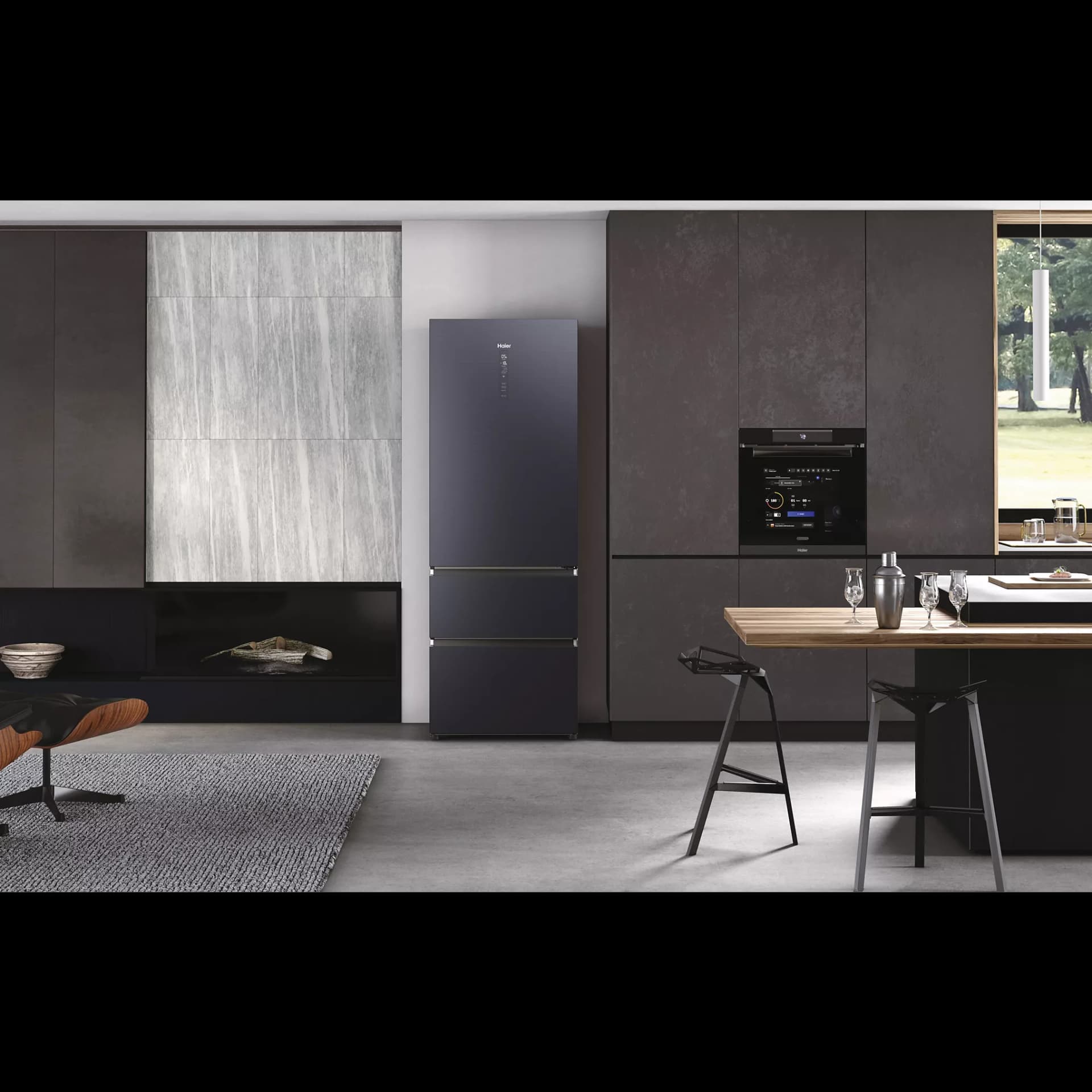 Réfrigérateur combiné HAIER HTW7720ENMB — vue 3