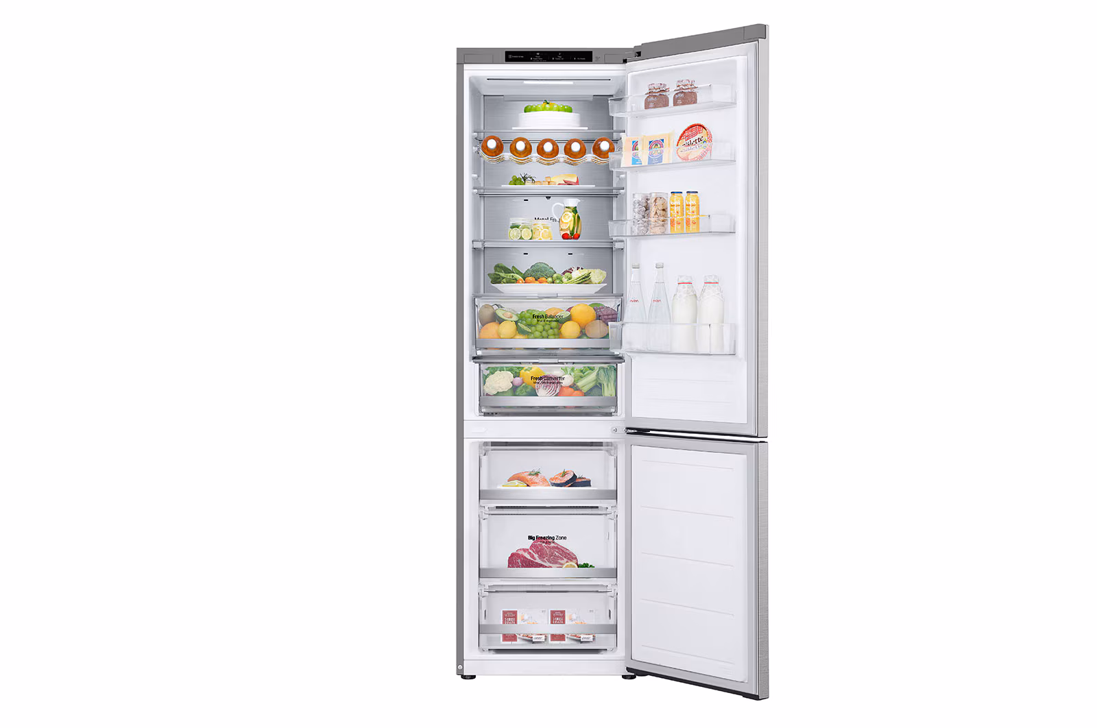 Réfrigérateur combiné LG GBV7280CMB – Grande capacité et technologie No Frost — vue 2