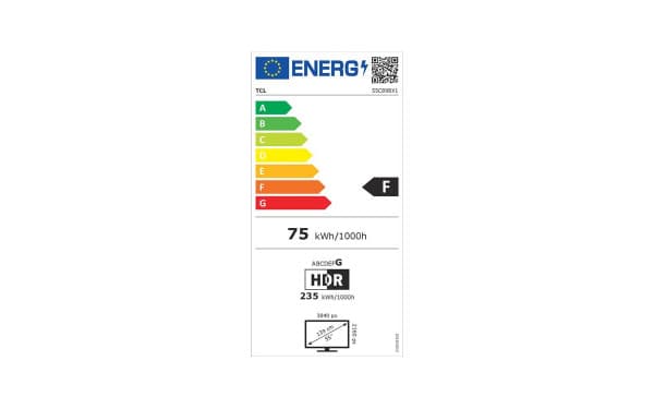 Étiquette énergie — Télévision TCL 55C89B – 55’’ 4K QLED Google TV