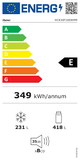 Étiquette énergie — Refrigerateur americain HAIER HCR39F19WMM