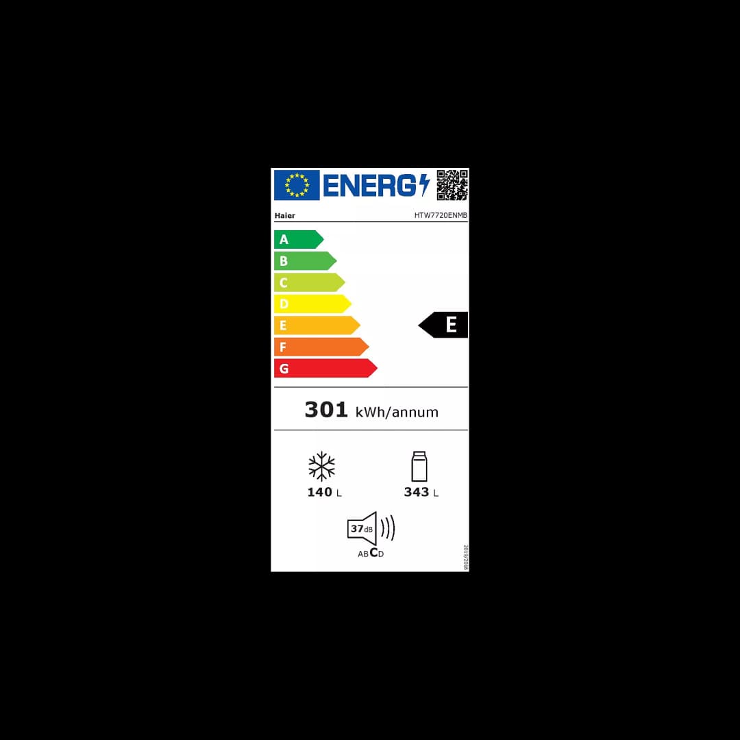 Étiquette énergie — Réfrigérateur combiné HAIER HTW7720ENMB